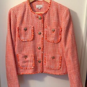 LOFT Women's Vibrant Orange Tweed Blazer
